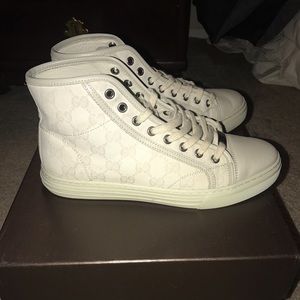 Gucci GG print high top used sneaker